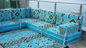 8'' Thickness L Sofa Set, Modular Design Floor Cushion, Garden Sofa Set, Indoor Sofa Set, Arabic Sofa