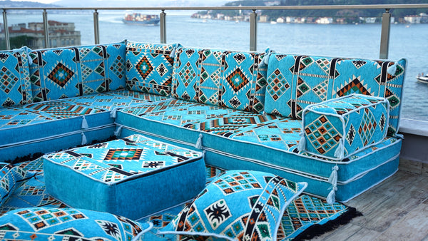 8'' Thickness L Sofa Set, Modular Design Floor Cushion, Garden Sofa Set, Indoor Sofa Set, Arabic Sofa