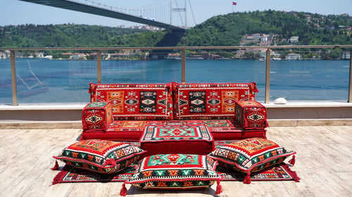 Floor Sofa Set, Ethnic Sofa, Arabic Jalsa, Moroccan Sofa with Ottoman Couch and Rug, Sectional Sofa with Ottoman, Sofa Covers