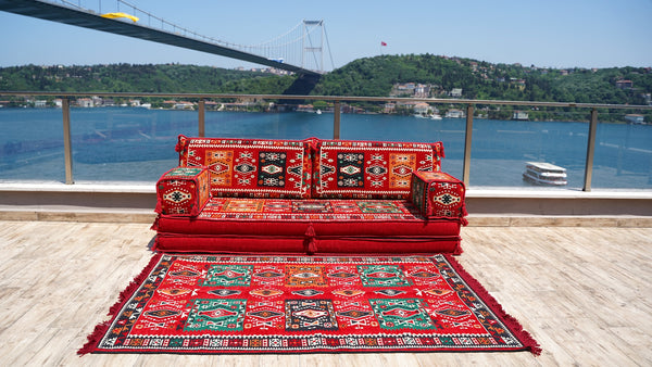 8'' Thickness Sofa Set, Turkish Floor Sofa, Ethnic Cushions, Window Seat, Terrace Garden Couch, Floor Sofa Seating, Arabic Majlis