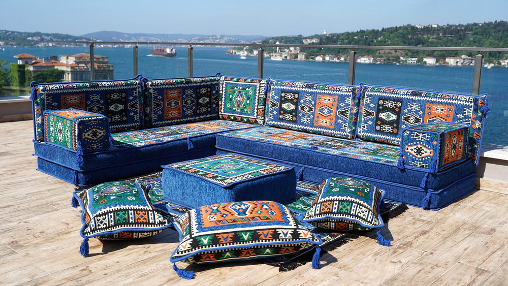 8'' Thickness L Sofa Set, Corner Floor Seating Set, Floor Couch, Sectional Sofa Set