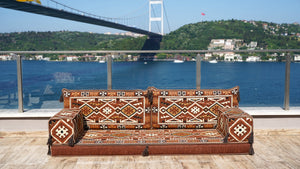 Moroccan Floor Seating Set, Arabic Majlis, Arabic Floor Sofa with Ottoman Couch and Rug, Oriental Cushion, Moroccan Cushion, Ethnic Floor Cushion