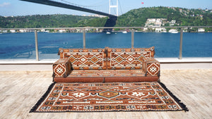 Moroccan Floor Seating Set, Arabic Majlis, Arabic Floor Sofa with Ottoman Couch and Rug, Oriental Cushion, Moroccan Cushion, Ethnic Floor Cushion