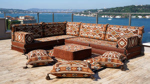 8'' Thickness L Sofa Set, Floor Seating Set, Pallet Cushion Set, Modular Design Floor Cushion