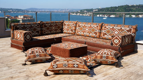 8'' Thickness L Sofa Set, Floor Seating Set, Pallet Cushion Set, Modular Design Floor Cushion