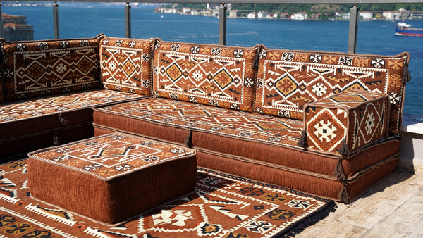 8'' Thickness L Sofa Set, Floor Seating Set, Pallet Cushion Set, Modular Design Floor Cushion