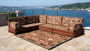 8'' Thickness L Sofa Set, Floor Seating Set, Pallet Cushion Set, Modular Design Floor Cushion