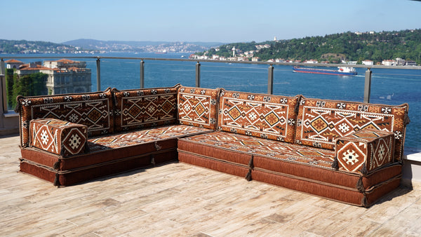 8'' Thickness L Sofa Set, Floor Seating Set, Pallet Cushion Set, Modular Design Floor Cushion