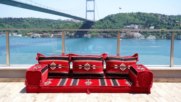 Turkish Floor Sofa, Outdoor Sofa, Sofa Covers, Oriental Sofa with Ottoman Couch and Rug