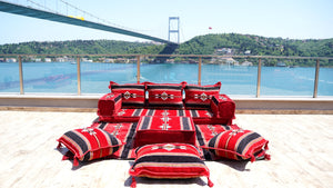 Turkish Floor Sofa, Outdoor Sofa, Sofa Covers, Oriental Sofa with Ottoman Couch and Rug