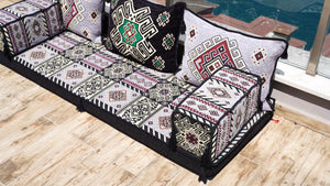 مقعد نافذة رمادي، وسادة مقعد، أريكة أرضية بسمك 4 بوصات، طقم أريكة فردي، وسادة أريكة للقراءة، أريكة يوغا للتأمل، وسادة أرضية لغرفة الاستشفاء