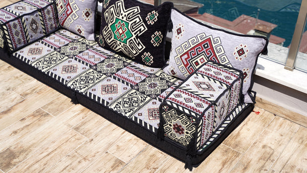 مقعد نافذة رمادي، وسادة مقعد، أريكة أرضية بسمك 4 بوصات، طقم أريكة فردي، وسادة أريكة للقراءة، أريكة يوغا للتأمل، وسادة أرضية لغرفة الاستشفاء