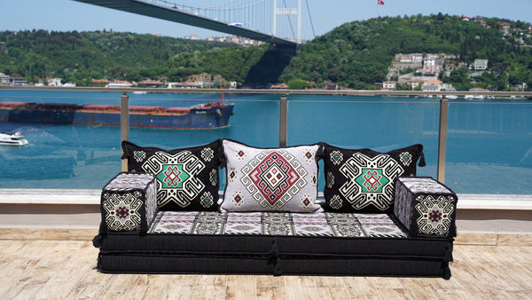 8'' Thickness Sofa Set, Gray Floor Seating, Arabic Sofa, Moroccan Sofa, Garden Sofa Set, Bench Pillow Set, Turkish Sofa, Moroccan Livingroom