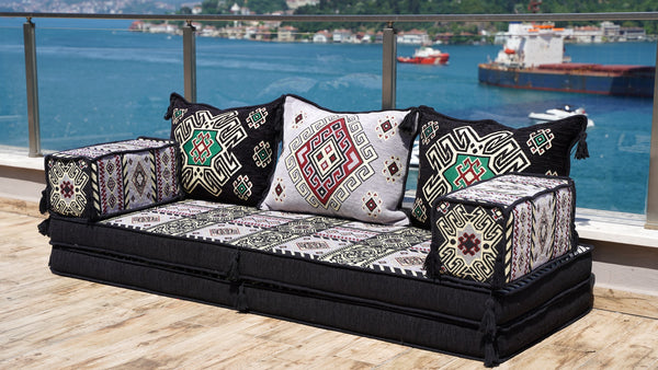 8'' Thickness Sofa Set, Gray Floor Seating, Arabic Sofa, Moroccan Sofa, Garden Sofa Set, Bench Pillow Set, Turkish Sofa, Moroccan Livingroom