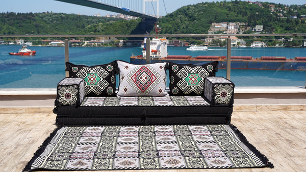 8'' Thickness Sofa Set, Gray Floor Seating, Arabic Sofa, Moroccan Sofa, Garden Sofa Set, Bench Pillow Set, Turkish Sofa, Moroccan Livingroom