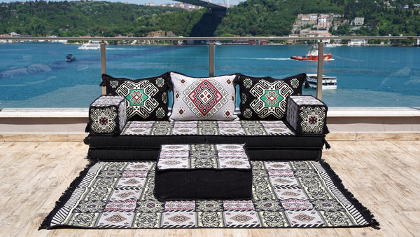 8'' Thickness Sofa Set, Gray Floor Seating, Arabic Sofa, Moroccan Sofa, Garden Sofa Set, Bench Pillow Set, Turkish Sofa, Moroccan Livingroom