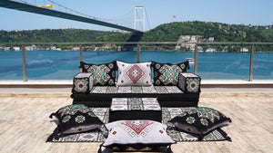 8'' Thickness Sofa Set, Gray Floor Seating, Arabic Sofa, Moroccan Sofa, Garden Sofa Set, Bench Pillow Set, Turkish Sofa, Moroccan Livingroom