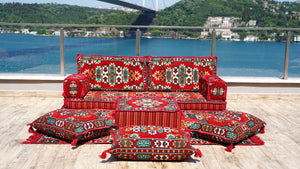 Authentic Living Room Sofas, Floor Sofa Set, Ethnic Sofa with Ottoman Couch and Rug, Arabic Jalsa, Moroccan Sofa, Sofa Covers