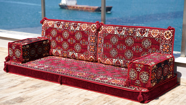 Living Room Sectional Sofas, Ethnic Sofa, Arabic Jalsa, Moroccan Sofa, Sectional Sofa with Ottoman Couch and Rug