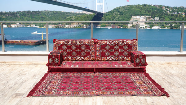 Living Room Sectional Sofas, Ethnic Sofa, Arabic Jalsa, Moroccan Sofa, Sectional Sofa with Ottoman Couch and Rug