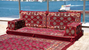 Living Room Sectional Sofas, Ethnic Sofa, Arabic Jalsa, Moroccan Sofa, Sectional Sofa with Ottoman Couch and Rug