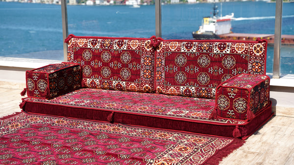 Living Room Sectional Sofas, Ethnic Sofa, Arabic Jalsa, Moroccan Sofa, Sectional Sofa with Ottoman Couch and Rug