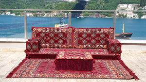Living Room Sectional Sofas, Ethnic Sofa, Arabic Jalsa, Moroccan Sofa, Sectional Sofa with Ottoman Couch and Rug