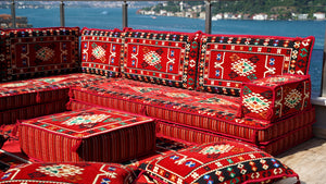 8'' Thickness L Sofa Set, Handmade Livingroom Sofa, Arabic Floor Sofa, Moroccan Livingroom Sofa