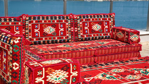8'' Thickness L Sofa Set, Handmade Livingroom Sofa, Arabic Floor Sofa, Moroccan Livingroom Sofa