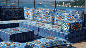 8'' Thickness L Sofa Set, Arabic Sofa Seating, Floor Pillow, Corner Floor Couch, Sectional Sofa Set