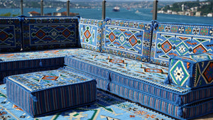 8'' Thickness L Sofa Set, Arabic Sofa Seating, Floor Pillow, Corner Floor Couch, Sectional Sofa Set