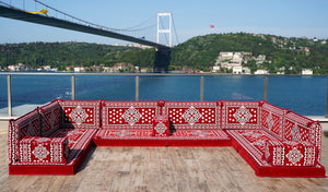 Floral Arabic Sofa, Moroccan Sofa, Modular Cushion, Garden Sofa Set, Bench Pillow Set, Corner Sofa Set, Bohemian Furniture