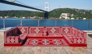 Floral Arabic Sofa, Moroccan Sofa, Modular Cushion, Garden Sofa Set, Bench Pillow Set, Corner Sofa Set, Bohemian Furniture