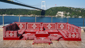 Floral Arabic Sofa, Moroccan Sofa, Modular Cushion, Garden Sofa Set, Bench Pillow Set, Corner Sofa Set, Bohemian Furniture