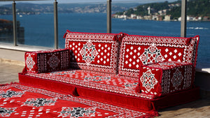 أريكة عرقية، أريكة غرفة معيشة، جلسة عربية، أريكة مغربية مع أريكة عثمانية وسجادة، أرائك مقسمة، أغطية أريكة