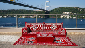 أريكة عرقية، أريكة غرفة معيشة، جلسة عربية، أريكة مغربية مع أريكة عثمانية وسجادة، أرائك مقسمة، أغطية أريكة