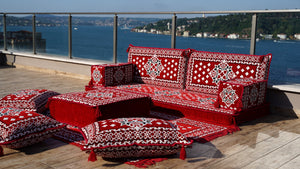 أريكة عرقية، أريكة غرفة معيشة، جلسة عربية، أريكة مغربية مع أريكة عثمانية وسجادة، أرائك مقسمة، أغطية أريكة