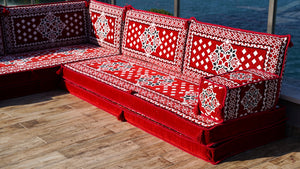 8 Zoll Dicke L Sofa Set, Marokkanische Sofas, Ecksofa-Set im arabischen Stil, Bodenkissen, Arabisches Majlis