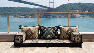 Living Room Sofa Couches, Modular Sectional Sofa with Ottoman Couch and Rug, Sofa Covers, Ethnic Floor Cushion, Sofa Slipcovers