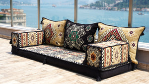 Living Room Sofa Couches, Modular Sectional Sofa with Ottoman Couch and Rug, Sofa Covers, Ethnic Floor Cushion, Sofa Slipcovers