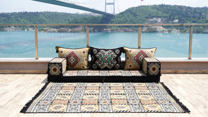Living Room Sofa Couches, Modular Sectional Sofa with Ottoman Couch and Rug, Sofa Covers, Ethnic Floor Cushion, Sofa Slipcovers