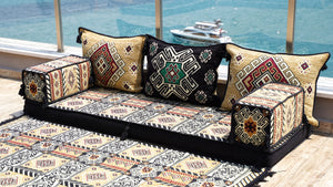Living Room Sofa Couches, Modular Sectional Sofa with Ottoman Couch and Rug, Sofa Covers, Ethnic Floor Cushion, Sofa Slipcovers