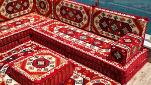 8'' Thickness L Sofa Set, Arabic Sofa Set, Oriental Floor Seating, Floor Cushions, Living Room Sofa, Arabic Majlis