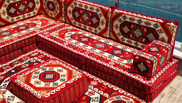 8'' Thickness L Sofa Set, Arabic Sofa Set, Oriental Floor Seating, Floor Cushions, Living Room Sofa, Arabic Majlis