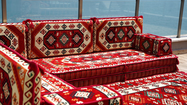 8'' Thickness L Sofa Set, Arabic Sofa Set, Oriental Floor Seating, Floor Cushions, Living Room Sofa, Arabic Majlis