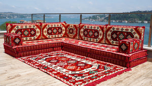 8'' Thickness L Sofa Set, Arabic Sofa Set, Oriental Floor Seating, Floor Cushions, Living Room Sofa, Arabic Majlis