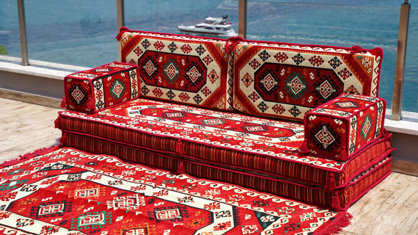 8'' Thickness Sofa Set, Ethnic Cushions, Terrace Garden Couches, Floor Sofa Seating, Arabic Majlis
