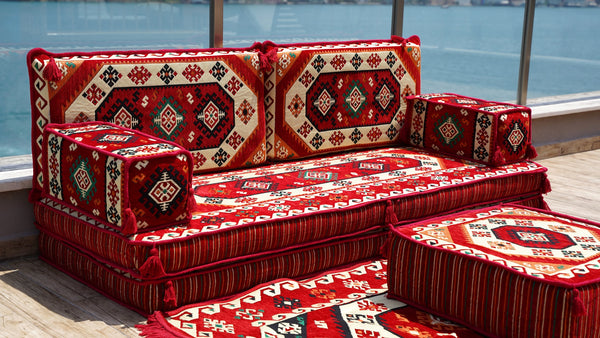 8'' Thickness Sofa Set, Ethnic Cushions, Terrace Garden Couches, Floor Sofa Seating, Arabic Majlis