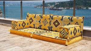 Arabic Floor Sofa with Ottoman Couch and Rug, Sofa Cover, Arabic Furniture, Arabic Majlis, Pallet Sofa, Arabic Floor Couch