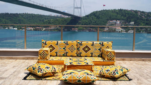 Arabic Floor Sofa with Ottoman Couch and Rug, Sofa Cover, Arabic Furniture, Arabic Majlis, Pallet Sofa, Arabic Floor Couch